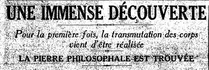 Headline from Dec. 8, 1919, article in Le Matin: 
