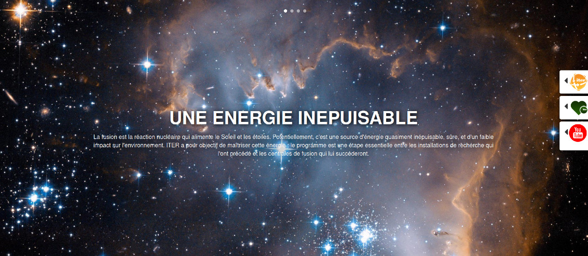 Homepage of the ITER organization. Screenshot:ITER.org