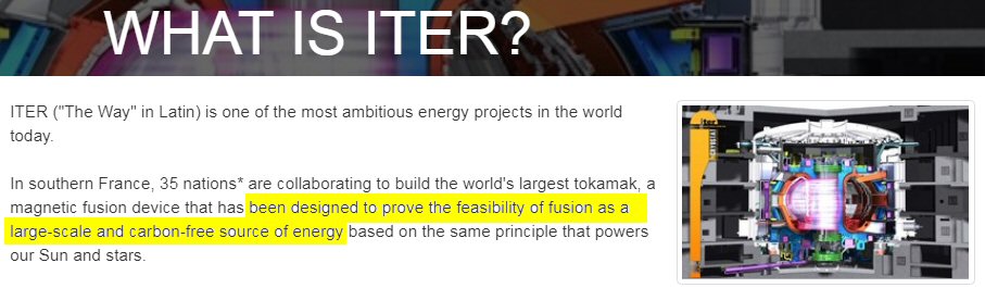 Text from ITER organization Web site, Oct. 5, 2021